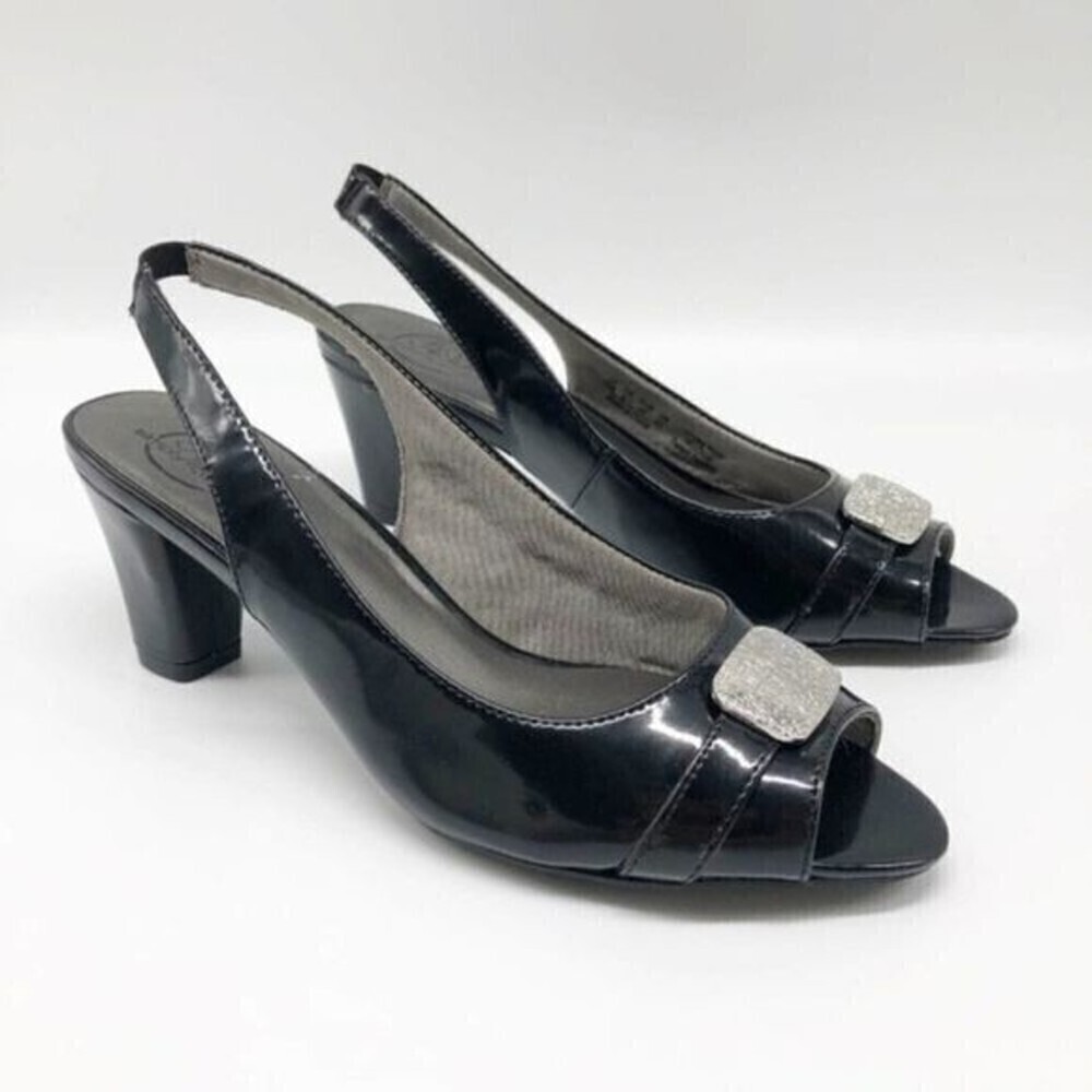 LIFE STRIDE Black Heloise Sling Back Heels